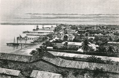 European Quarter in Lagos, Nigeria, 1887 by Edouard Riou